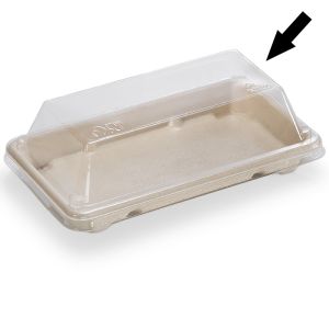 PLA anti-fog lids for sushi trays in sugar cane SR0024762
