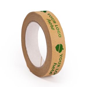 Narrow brown paper packaging tape with your logo in 1 colour