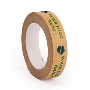 Narrow brown paper packaging tape with your logo in 2 colours