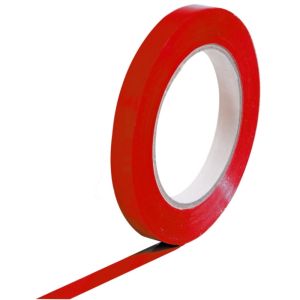 Narrow red Vinyl (PVC) packaging tape