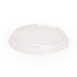 Transparante rPET antifog deksels voor suikerriet bowls Ø 195 mm