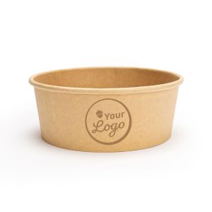 Kraft bowls voor salades en desserts met PE coating met jouw logo