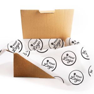 Personalised white tissue paper with your logo in 1 colour