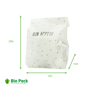 White greaseproof paper bags for 4 rolls - Bon Appétit