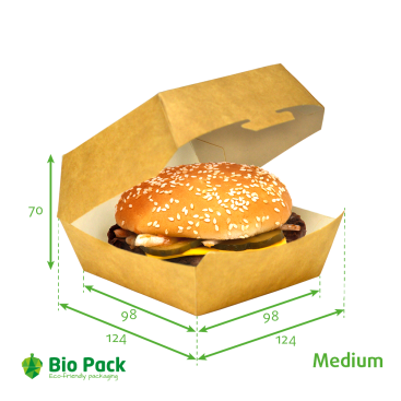 Brown paper take away hamburger box