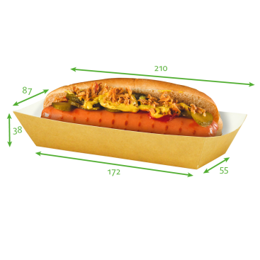Barquettes hot dog brun avec votre impression